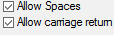 9. Allow Spaces/Carriage Return