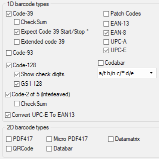 1. Barcode Types