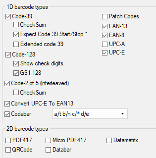 1. Barcode Type and length