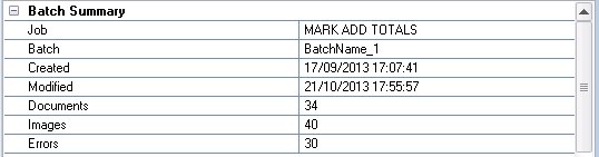 3. Selected Batch Summary