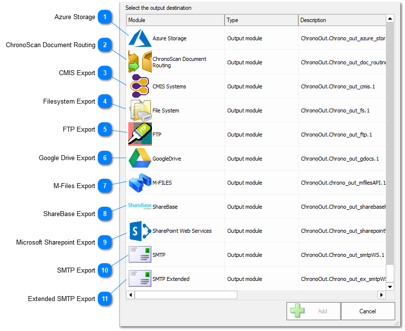 3.2.11.3. Destination Export Modules