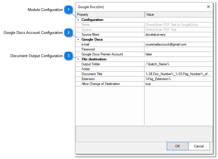 3.2.11.3.6. Google Docs Destination Export Module (DEPRECATED)