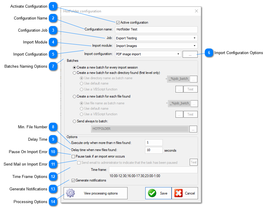 3.5.6.2.1. HotFolder Configuration Window