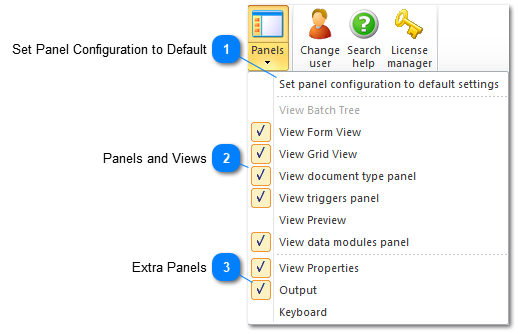 3.5.3.4.2. Panels Menu