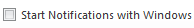 2. Start Notifications with Windows