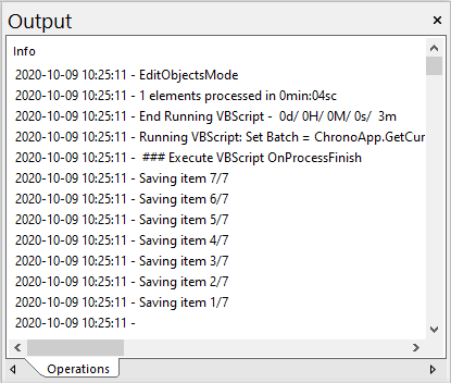 4. Output Operations Panel