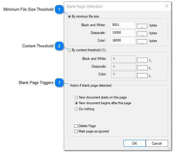 Blank Page Detection Settings