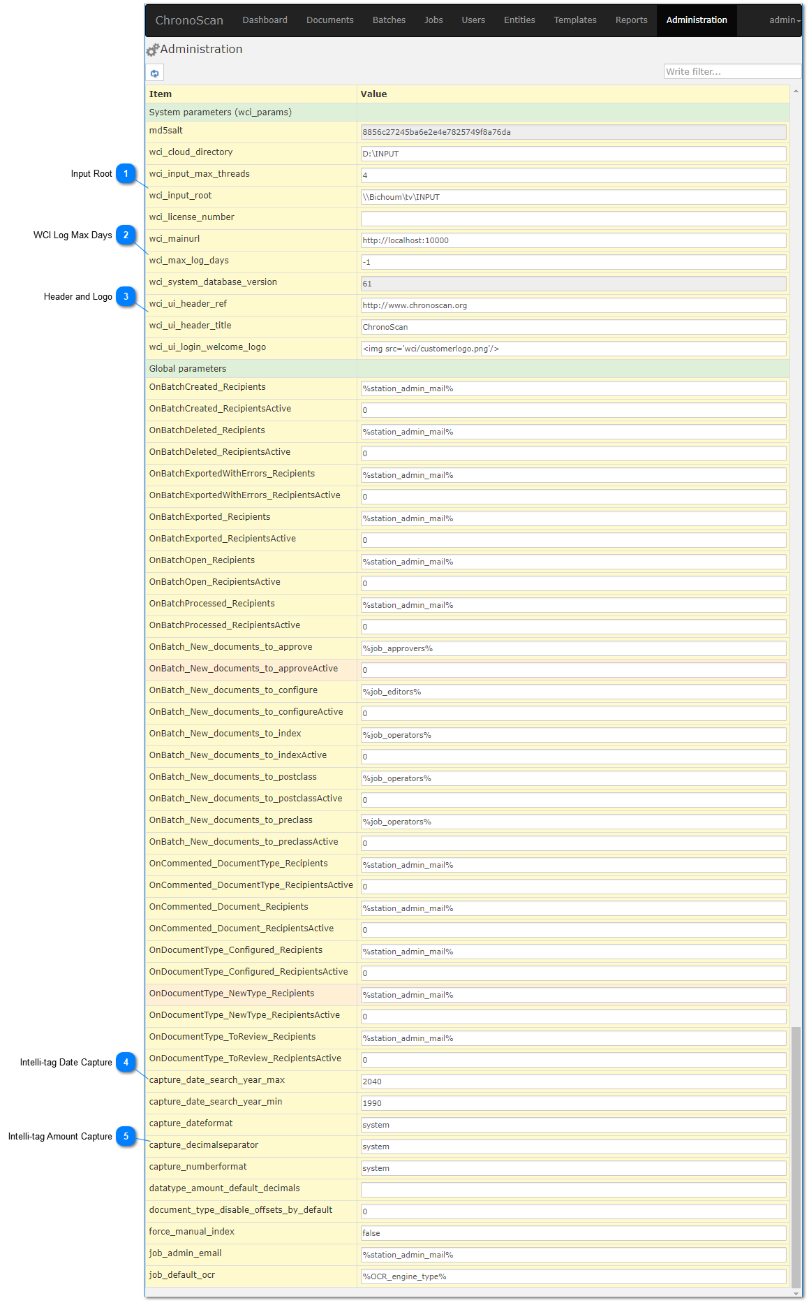 6.10. Administration Tab