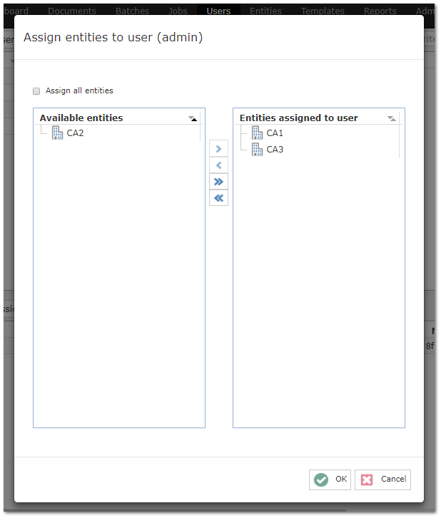 6.6.2. Assign Entities to User