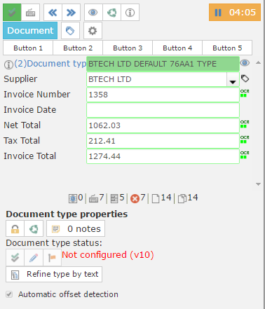 2. Data Fields and Document Type Panel