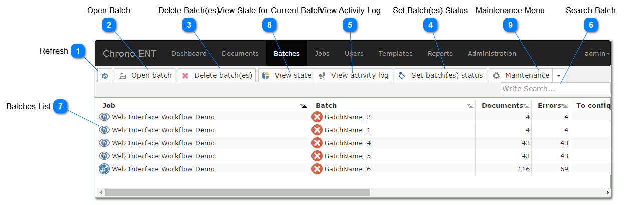 Batches Tab