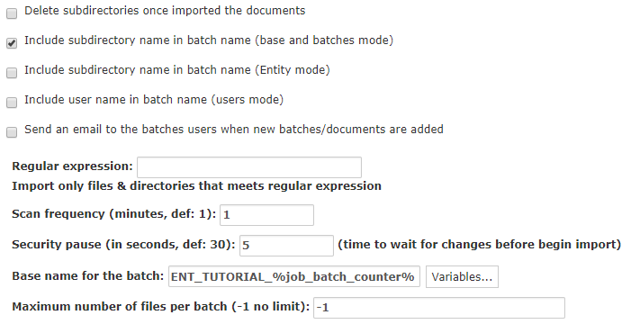 2. Folder Import and Batch Options