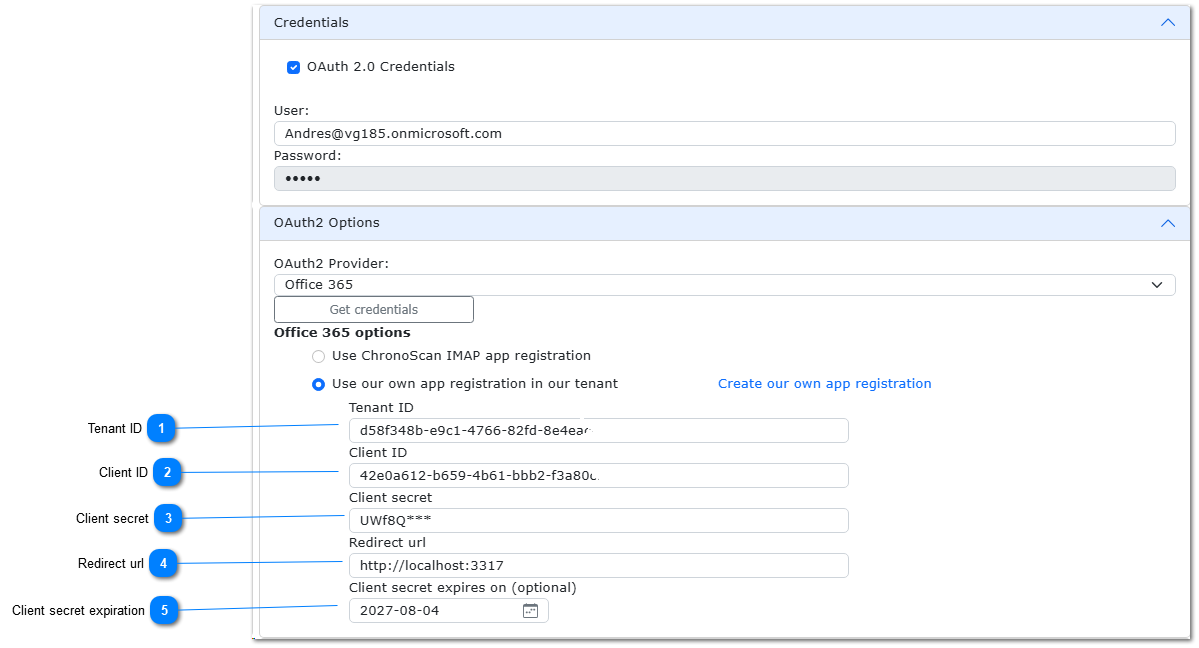 6.5.1.9.2.4. IMAP Office365 configure OAuth2 using own app registration